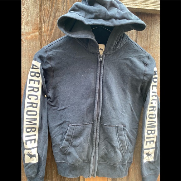 ABERCROMBIE KIDS BOYS LOGO TAPE HOODIE - Picture 2 of 4